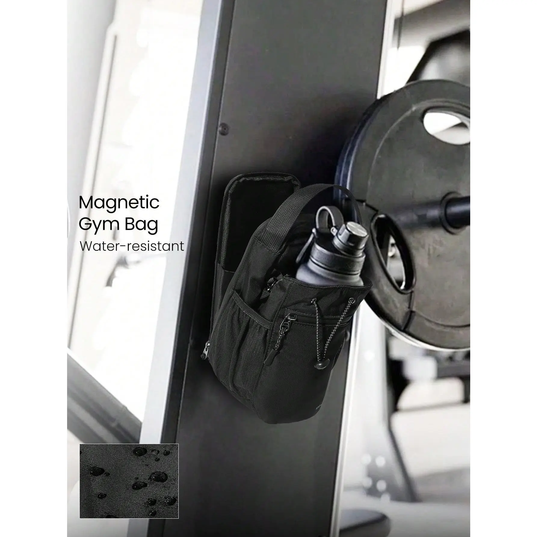 GLOWMODE 4L Venture Glow Waterproof Magnetic Zipper Pouch Pockets Keychain Detachable Shoulder Strap Water Bottle Holder Tote Bag Gym Hiking Outdoors Travel Daily Casual Wear