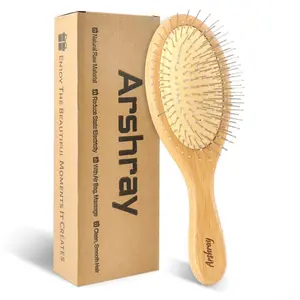Bamboo Paddle Comb,Metal Pin Comb,Wet and Dry,Steel Bristle Brush,Bamboo Hair Brush,Heavy Curling Comb,Airbag Massage,Reduce Static Electricity