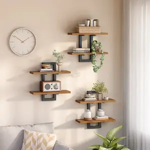 HOOBRO Set of 3 Wall Mounted 15 Inch Storage Shelves， 2-Tier Hanging Bathroom Floating Shelves, for Living Room, Bedroom, Bathroom, Kitchen#SpringSale #BigSpringSale