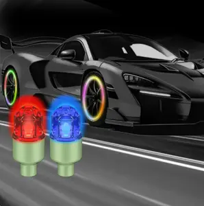 Vibration-Activated LED Tire Valve Caps, Waterproof Luminous Wheel Light for Car, Bicycle, Motorcycle, Lights Up in The Dark When Wheels Are Rotating