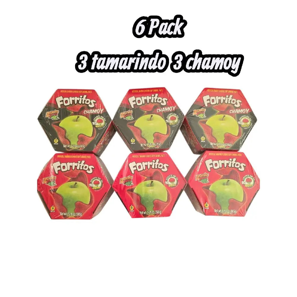 6 pack Zumba Pica Forritos 3 Chamoy & 3 Tamarind covers up to 10 apples net wt 12.9oz