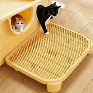 Colourtree Yellow Cat Litter Mat Litter Trapping Mat,19.69" X 15.95" X 5.90" Litter Box Mat,Waterproof Cat Mats,Easy Clean,Non-Slip,Urine-Proof,Washable&nbsp