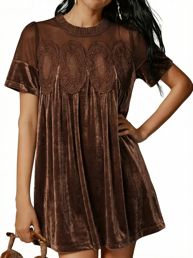 lined velvet dress with pockets - TikTok Shop