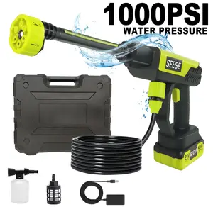 SEESE Cordless Pressure Washer 1000PSI with Charger Base, Portable Bottle Washer for Car, Home & Garden – Holiday Gift
