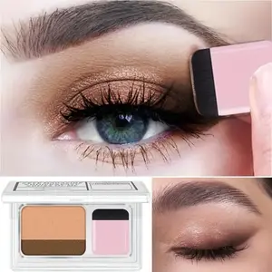 Shimmery Dual-Color Eyeshadow Set, Easy to Blend, Durable Waterproof Eye Cosmetics, Includes Brush, Glitter Shimmer Eyeshadow, Makeup, Perfect Holiday Gift, Christmas Gift