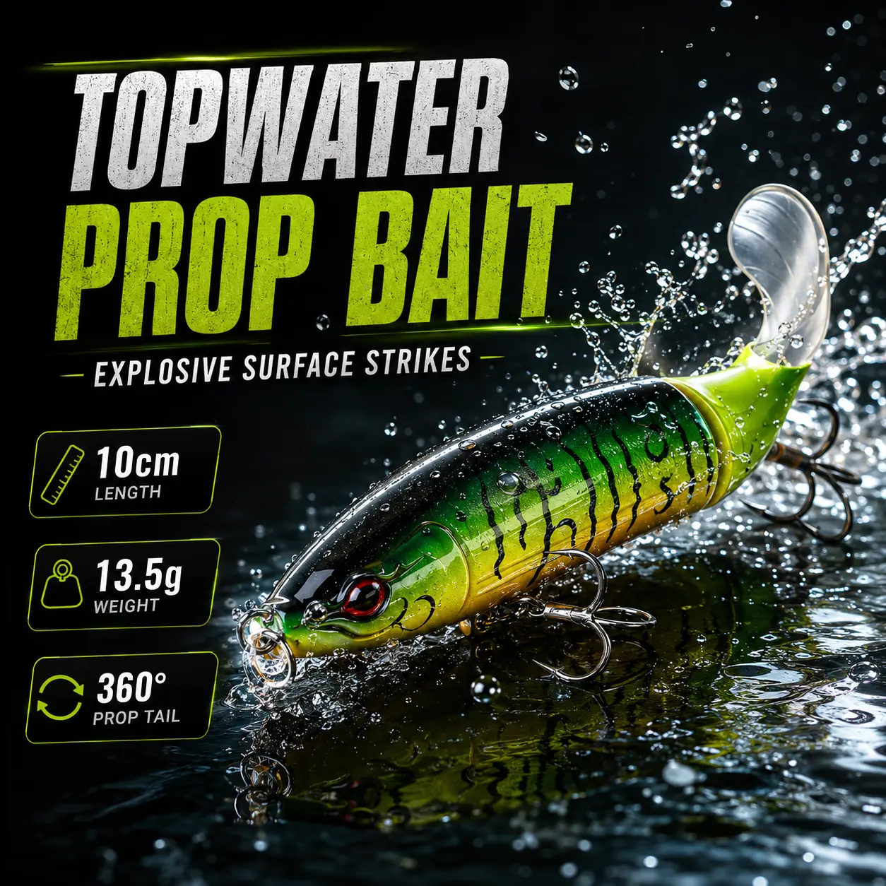 5/10PCS Artificial Fishing Lures with Tackle Box, Whopper Plopper Swimbaits, Topwater Hard Baits with Sharp Hooks, Realistic Swimming Action Fishing Bait for Bass, Trout, Outdoor Freshwater & Saltwater Fishing Accessories Kit