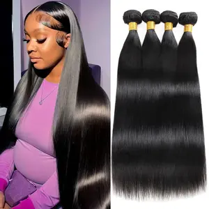 Ishow Bone Straight Hair Bundles/Body Wave Human Hair Bundles P4 27 Highlight Hair Bundles 30Inch Quick Weave Extensions 4*4/2*6Lace Closure With Human Hair 95-100G/Bundle