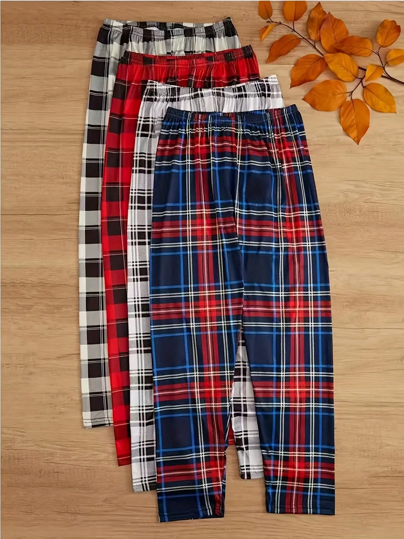 4 Pack Men Plaid Casual Pajama Pants, All Season Soft Loungewear Trousers For Spring Summer Autumn Winter Daily Wear