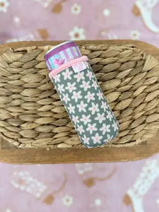 Slim Can Sleeve - Green Floral