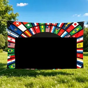 Soccer Championship Tapestry Banner, Football Wall Hanging Decor, Sports Fabric Curtain for Bedroom Living Room, Soccer Fan Gift Polyester Backdrop