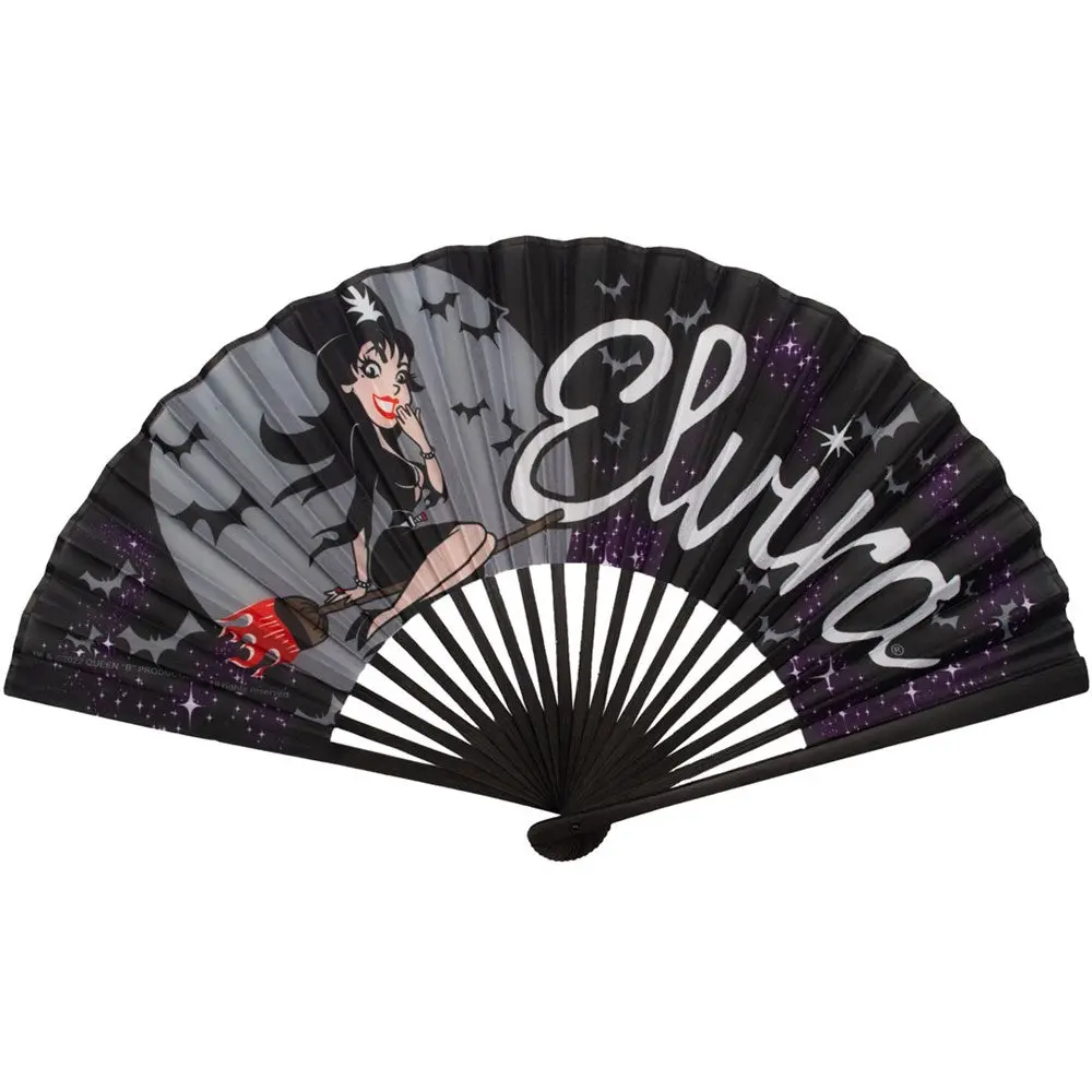 Elvira Bewitched Fabric Hand Fan