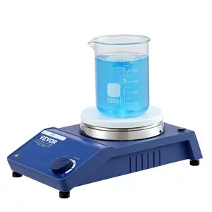 Aluminum Magnetic Stirrer Kit with DC Motor, Cast Aluminum Slip-Proof Base, 0-1500 RPM Adjustable Speed Knob, 20L Capacity, Included Stirring Bar