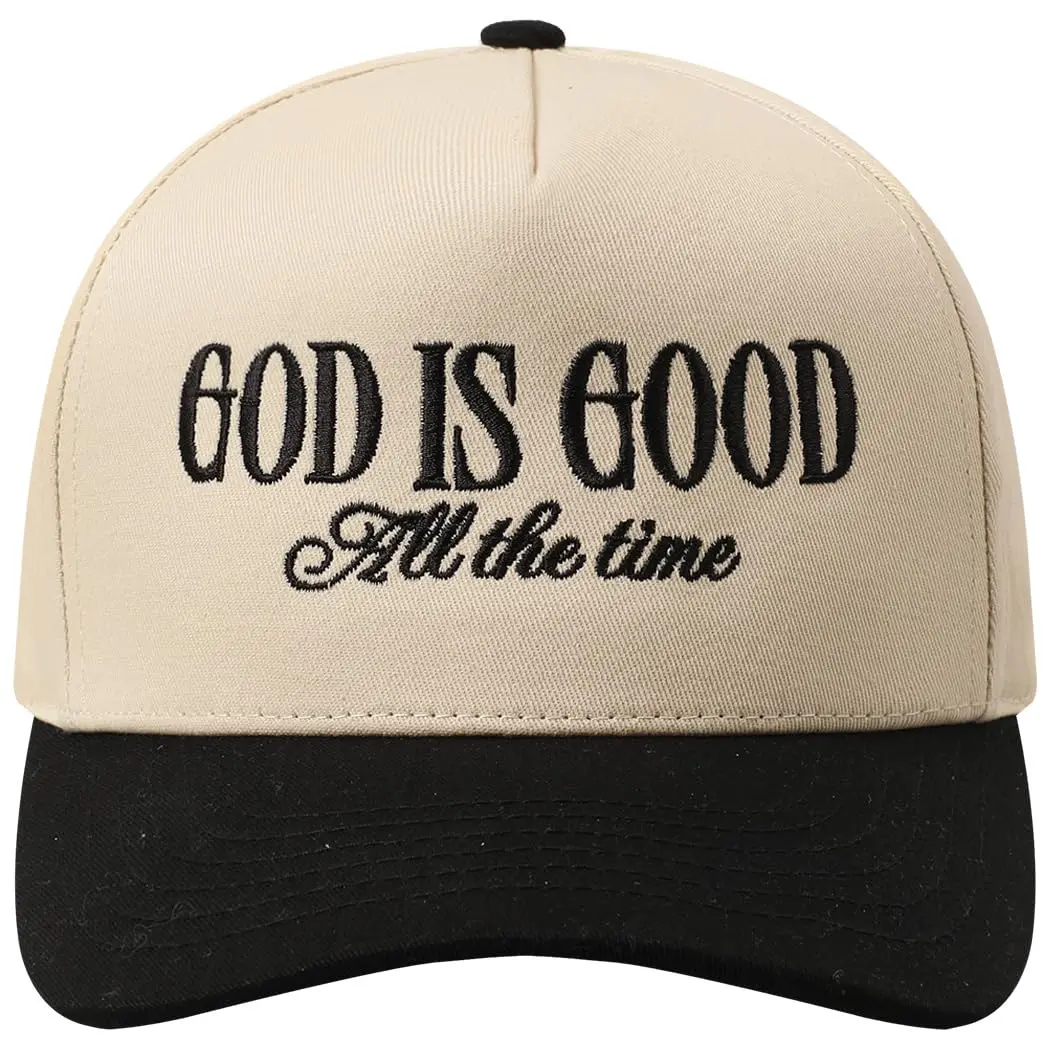 Unisex Adjustable Trucker Hat - "God Is Good All The Time" Embroidered Hats for Sports & Outdoor Baseball Activities, Stylish Trend-Following Cap, Trucker Hats