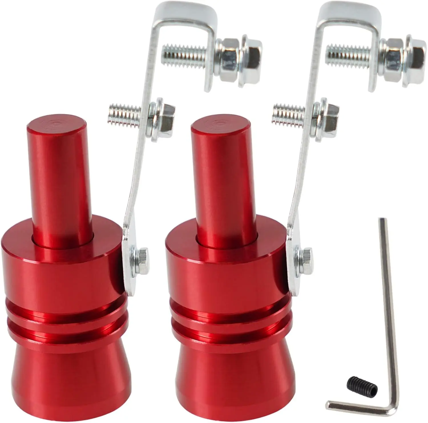XL 2-Pack Red Universal Turbo Sound Whistle Muffler Pipe Simulator - Exhaust Noise Enhancer Compatible with Cars, Trucks, Motorcycles