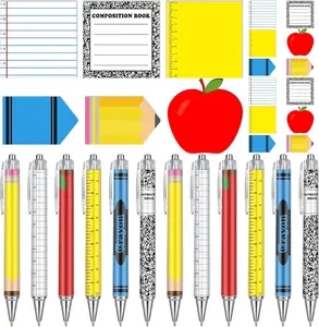 24 count Teacher Appreciation Gifts Funny Teacher Appreciation Sticky Notes Ballpoint Pen Notepad Self Adhesive Writing Thank  for School Employee Classroom Office Supplies (Schoolstyle)
