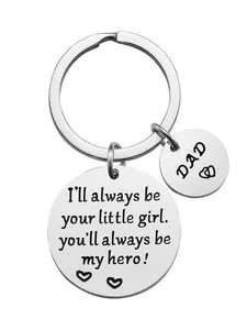 1pc Father's Day Gift - Dad Gifts from Daughter for Birthday Christmas Valentine's Day, I'll Always Be Your Little Girl, You Will Always Be My Hero Daddy Keychain, Father Daughter Keyring, Keychain For Bags, Keychain For Purse, Cool Keychains
