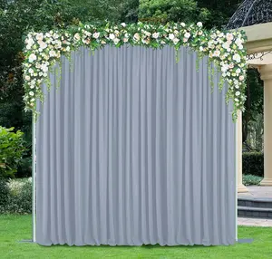 10 ft x 10 ft Scuba (Wrinkle-Free) (240 GSM) Event Backdrop Curtain Drape Panel - Dusty Blue (1pc)