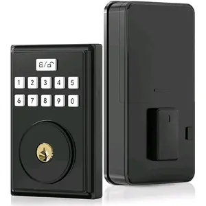 Keyless Entry Door Lock for Front with Code, Deadbolt Locks with Electronic Keypad, Anti-Peeping Password, Easy Installation, Matte Black  Brand new in box  Ships from Florida   Dual Access: 300 electronic codes + 2 emergency keys new
