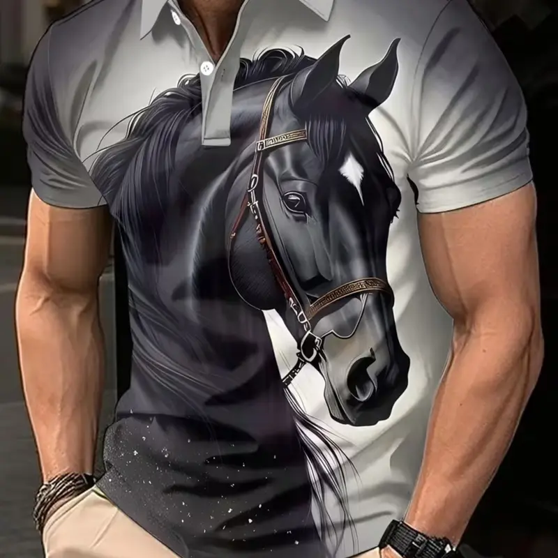Men's Colorblock Geometric Pattern Polo Shirt, Casual Business Style, Commuter Date Daily Wear, Cool Youth Fashion, Short Sleeve Fitted Tee, Polo Tops, Polo Tees, Fitted Polo Shirts, Menswear