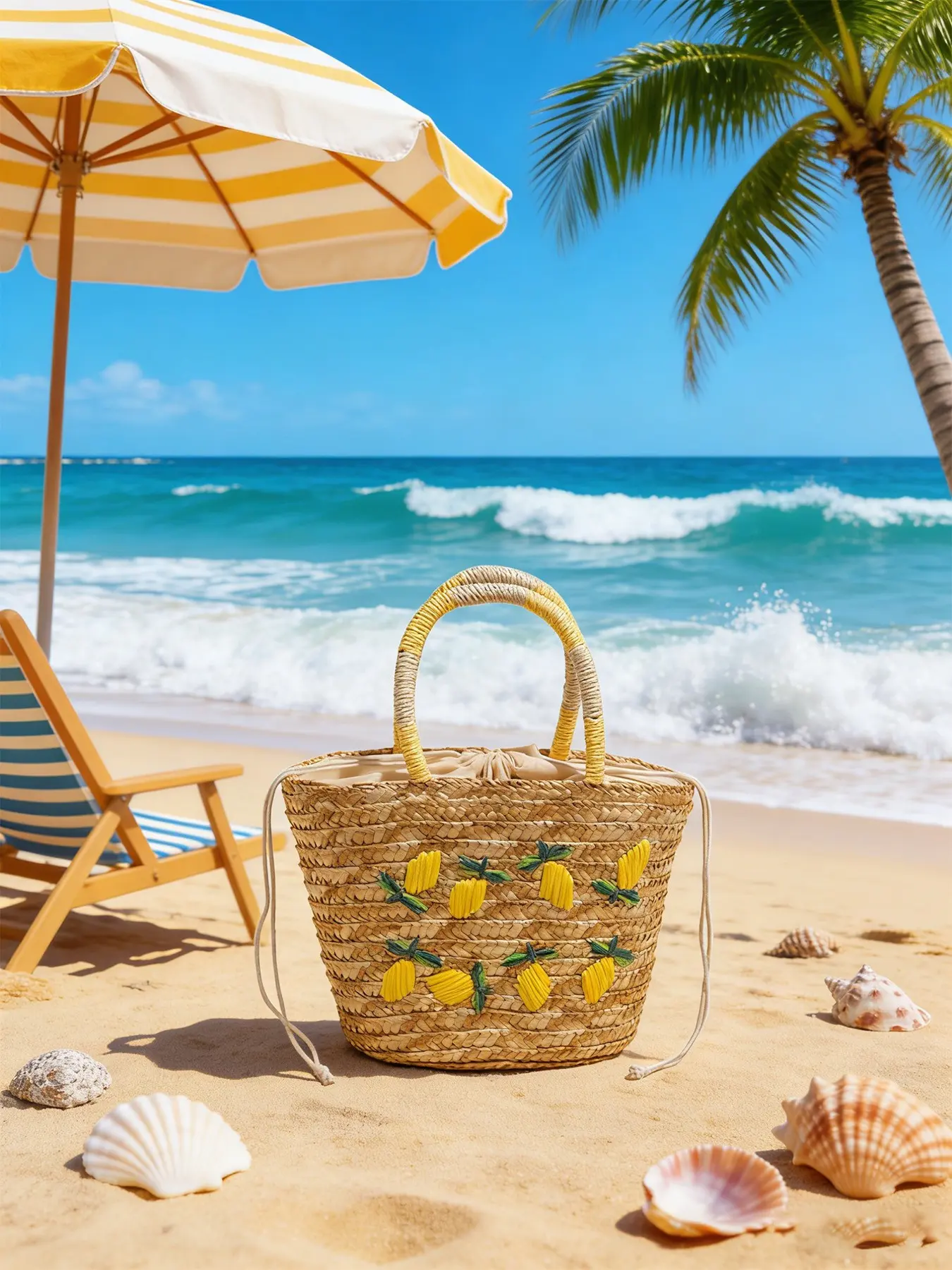 Ladies' Fashionable Casual Handbag, Summer Handbag, Simple Design Suitable for Daily Commuting, Shopping, Beach Vacation, Must-Have Beach Bag, Beach Purse, Bucket Bags