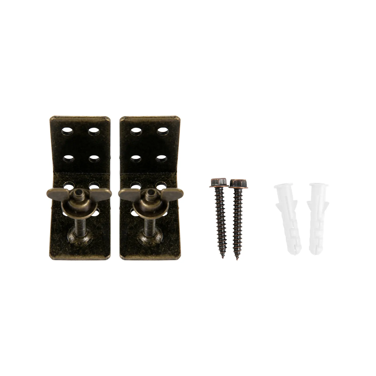 Bamboo & Roman Shade Bracket Sets (Pack of 2) with Metal Brackets, Installation Hardware, and Screws for Curtain & Blind Setup
