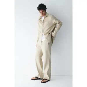 H&M Easy Care Loose Fit Linen-blend trousers