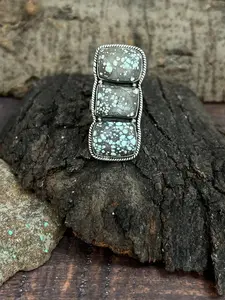Handmade Sterling Silver Starfox Variscite Adjustable Ring Signed Nizhoni