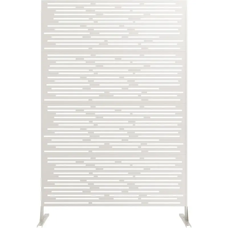 72" H White Decorative Metal Garden Fence 1PC - Rust-Proof Scroll Design, Easy Snap-Together Privacy Panels for Yard, Flower Bed & Patio, Steel, 72 In, Privacy Fence