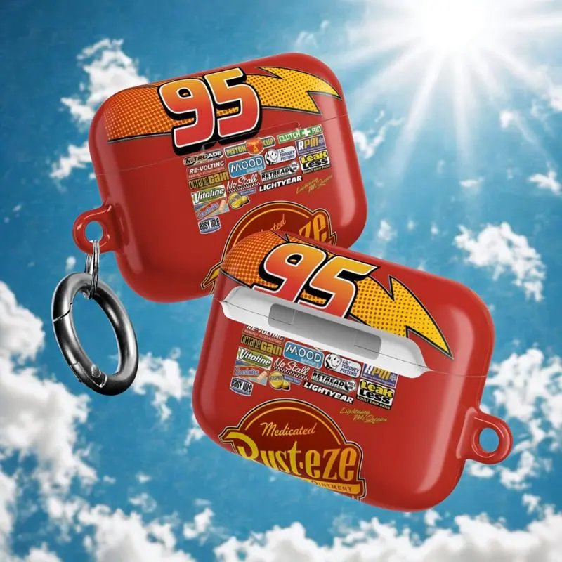 Lightning McQueen 95-Inspired Art AirPods Case Cover - Stylish, Aesthetic, Lightweight, Durable, Drop-Safe Protection for AirPods Gen 1,2,3,4 & Pro 1,2,3 (Ideal for Car Lovers)