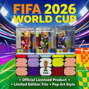 【 FIFA Official Authorization 】Official authorized toy dolls for FIFA 2026 World Cup mascots, which can collect football (maple, Zayu, and clutch) 9cm/3.54inch