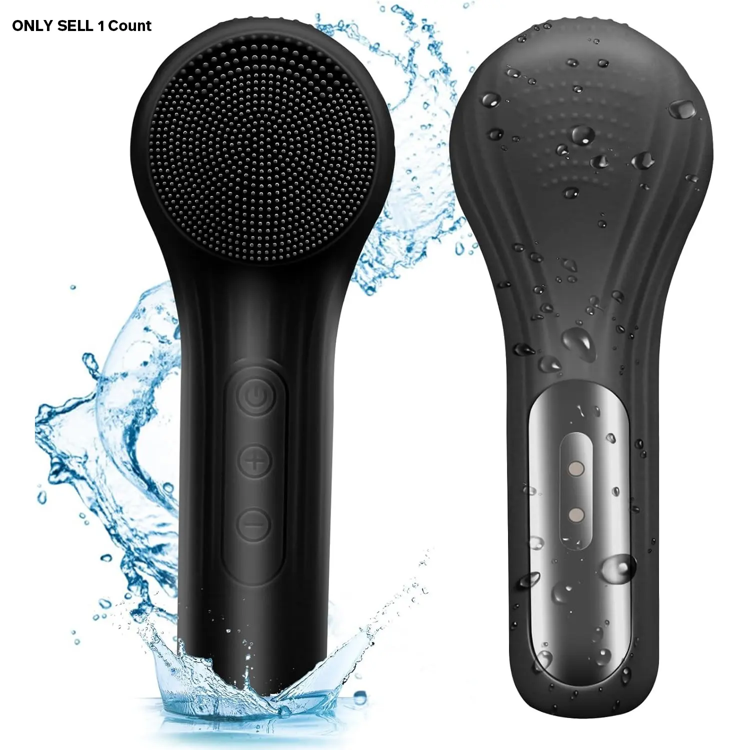 Facia Cleansing Brush, Silicone Face Scrubber with Heat and Vibration 5 Speeds, Rechargeable Electric Face Cleaning Brush for Men & Women, Personal Face Massage Tool for Face and Body, Facial Cleansing Instrument, Facial Cleansing Tools
