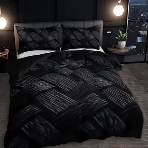 Dark Tone Texture Bedspread Set (1 Bedspread + 1/2 Pillowcases), High-Definition Print, Modern Style, Bedroom Essentials, All Seasons