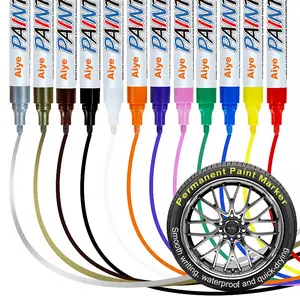 1 Set 12-Color Tire Marker Pen Permanent Paint Marker, Oil-based Ink Marker Pen, 2mm Fiber Tip, Long-lasting Waterproof Quick-Dry Non-Fading for Tires, Rims, Auto Parts & Tools, Metal Wood Plastic Rock Canvas Glass Rubber DIY Detailing, Holiday Gift