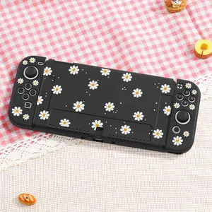 Daisy Pattern Handheld Game Console Protective Case, Lightweight Full Coverage Protective Case, Console Protector Accessories Compatible with Switch OLED