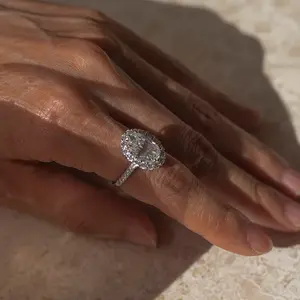 925 Silver ring Diamond ring Pigeon eggs 3ct ring Engagement