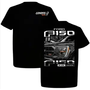 🚗[100% Cotton][Graphic Tee]Ford F150 Coyote 5.0 Engine Graphic T-Shirt – Premium Black Pickup Truck Tee for Men, Automotive Fan Apparel, Iconic Design Short Sleeve Cotton Shirt, Perfect Gift for Truck Enthusiasts and Car Lovers