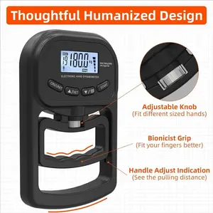 396lbs / 180kg Grip Strength Tester Trainer - Rechargeable Electronic Hand Dynamometer with LCD Display & Adjustable Handle for Accurate Measurement outdoorfun
