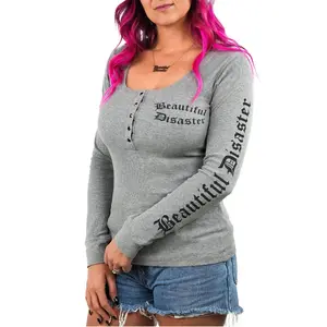 Beautiful Disaster Henley - Gray