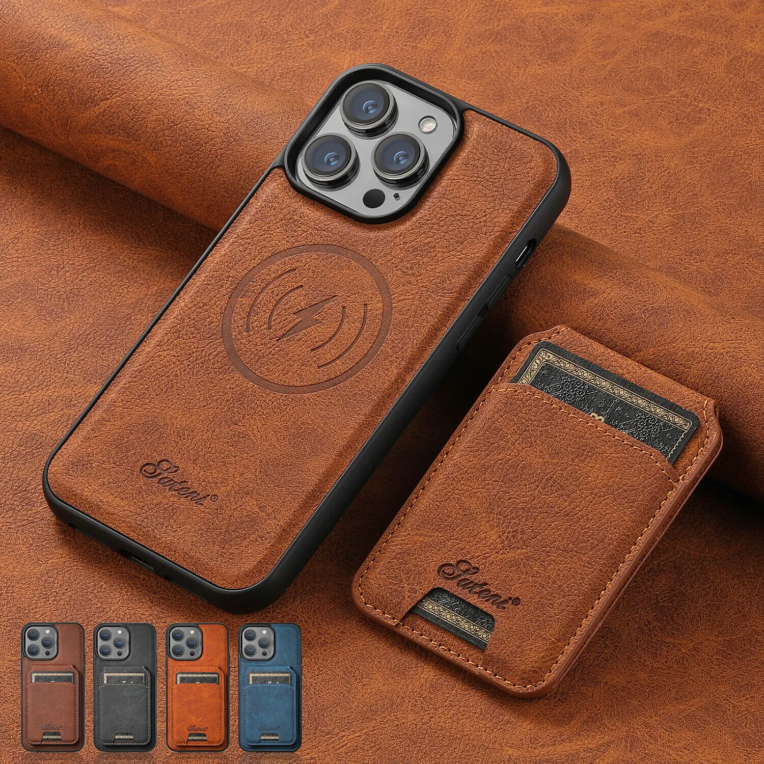 For iPhone 17/16/15/14/13/12 Pro Max Magnetic Case - Removable Wallet, Card Holder, Stand Cover, Slim Design, Shockproof, Wireless Charging Compatible, Durable & Stylish iPhone Case, Magnetic Closure, Lightweight, Anti-Scratch, Premium Protection