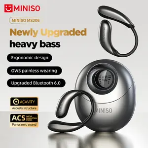 MINISO MS206 open-back Bluetooth earphones, IPX5 waterproof, noise reduction, built-in microphone, suitable for sports and phone calls, comfortable to wear, compatible with Android and Apple systems