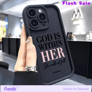 Phone case for iPhone 16 Pro Max 15 Plus 14 13 12 11 XR XS Writing style Shockproof Silicone TPU Bumper Drop Protection Soft Cover