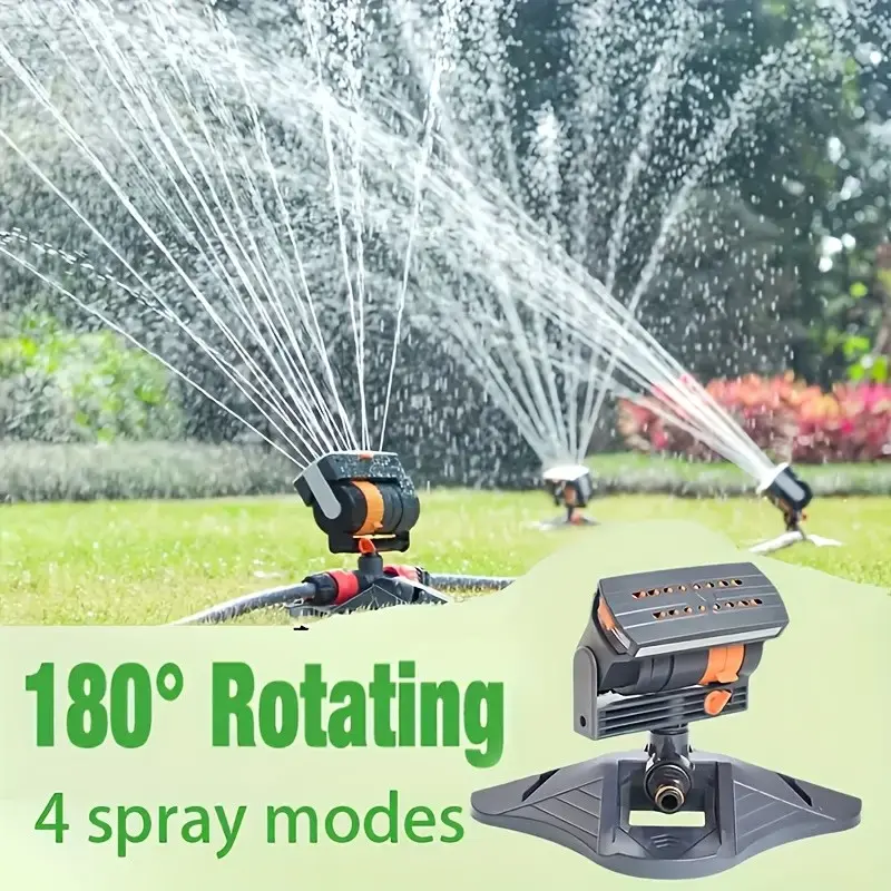 Garden Sprinkler, Multifunctional Sprayer with 16 Nozzles, 180° Rotatable Head, Automatic Irrigation System, Wide Coverage, Easy Installation, No Power Needed, Lawn and Garden Watering, Adjustable Sprayer, Watering Systems, Watering For Garden