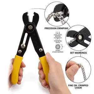 Single Piece Jewelry Chain Pliers - a Manual Tool with a Riveted Design Featuring an Adjustable Clamp Without Teeth And a Cutting Function - Ideal for Opening And Closing Chains, As Well As for Installation And Modifications summerwins