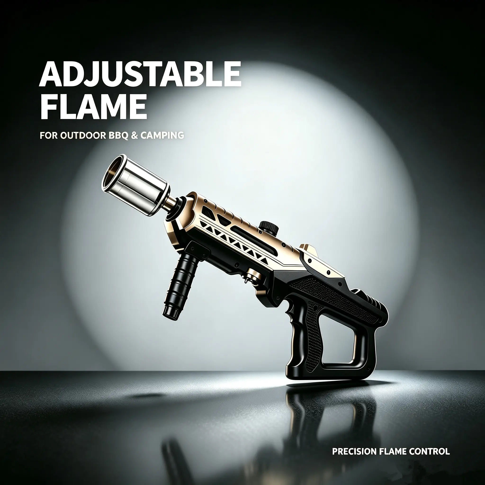 Gas canister not included，Tactical Portable Handheld Igniter, Adjustable Flame Ignition Tool with Ergonomic Handle, Outdoor Entertainment Igniter for Backyard Camping, Multi Color Available