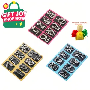 24 Pieces Set Metal Puzzle Ring High-Quality Educational Intellectual Toys IQ Brain Teaser Puzzles,Stay away from electronic products for Kids & Adults Unique Gift Durable Nickel Plated Metal Wire Styles