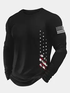 Men's Long Sleeve Print T-Shirt Set, Casual Loose Fit, Round Neck, Soft Fabric, Durable Stitching, Fall Wardrobe Essential