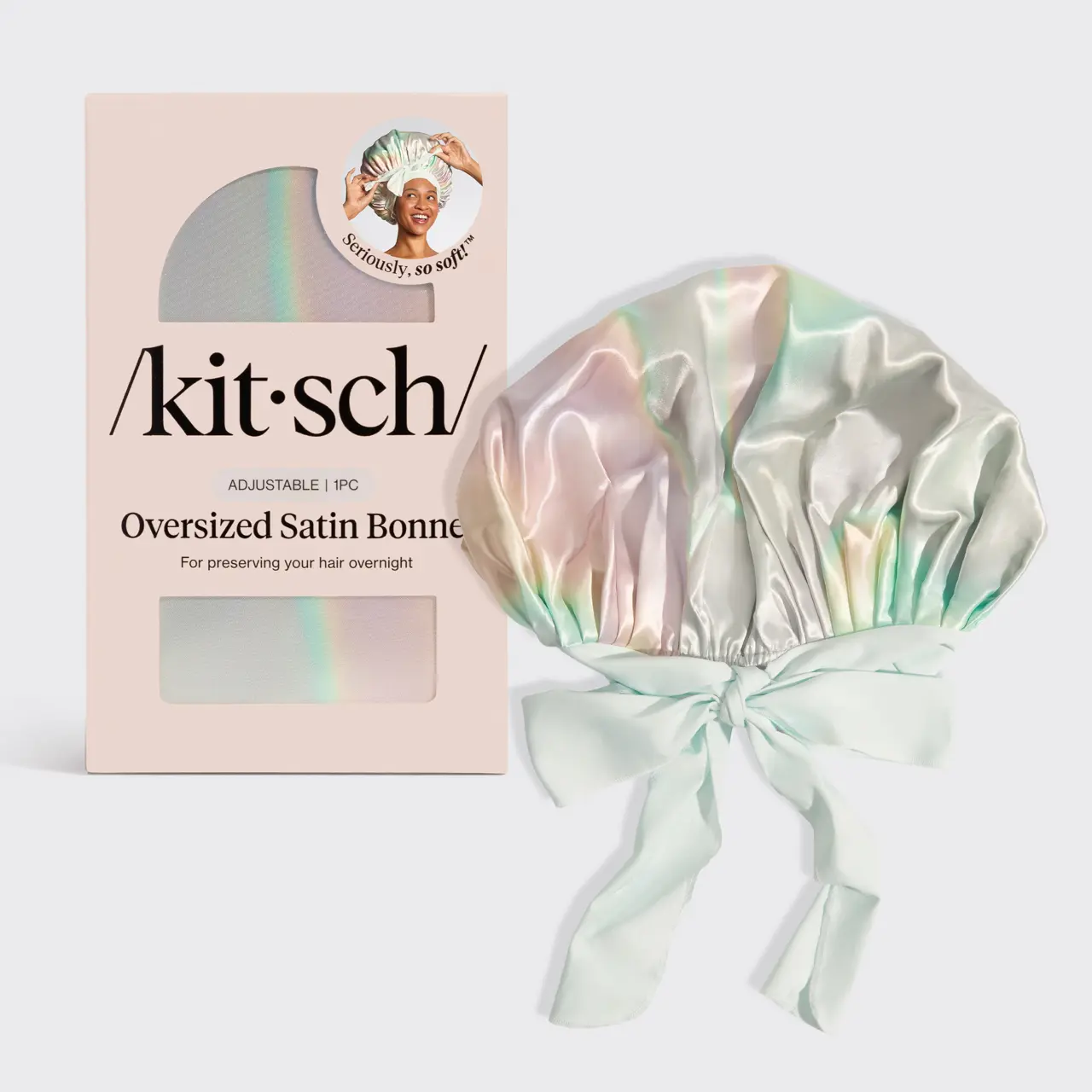 Kitsch Adjustable Oversized Satin Bonnet - Aura