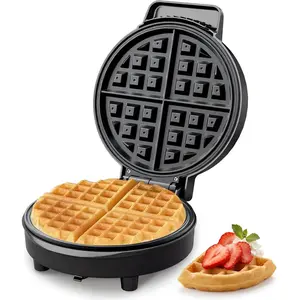 Waffle Maker, 8'' Round Classic Waffle Maker Machine, 1000W, 2-Minute Preheating, Makes 1 Full or 4 Quarter Waffles, Non-Stick Waffle Irons, Easy to Clean,  for Breakfast