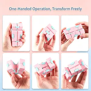 Macaron Color Infinite Cube Set, Stress Relief Puzzle Toy for Students & Office Workers, Perfect Gift for Holidays & Birthdays