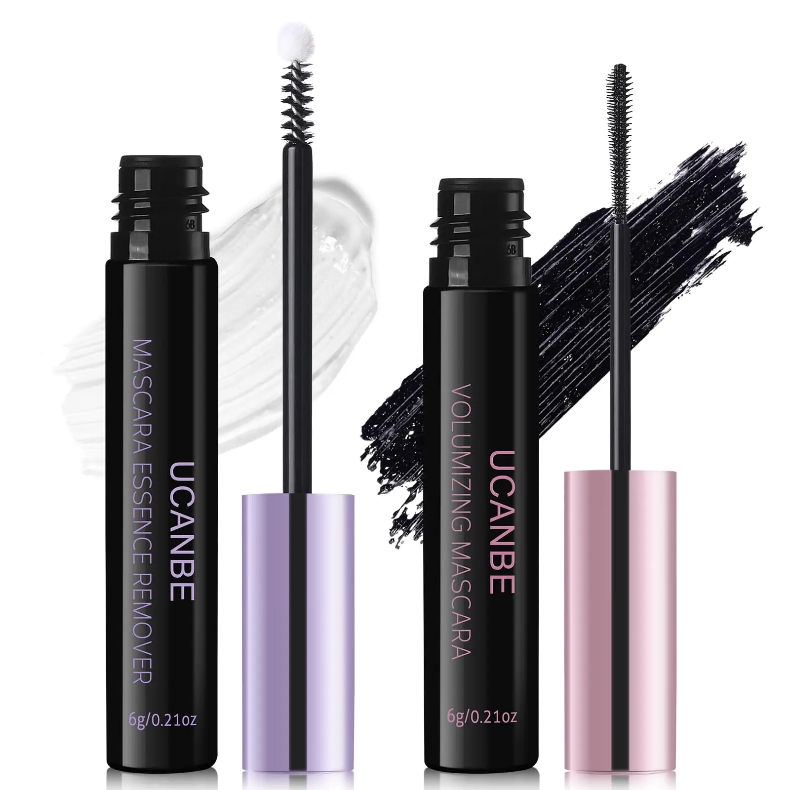 UCANBE Volumizing Mascara & Eyelash Remover Gift Set - Waterproof, Smudge-Proof Long-Lasting Black Mascara & Nourishing Lash Remover Eye Makeup Kit- Ideal Travel Companion, Gentle for Sensitive Eyes summerwins